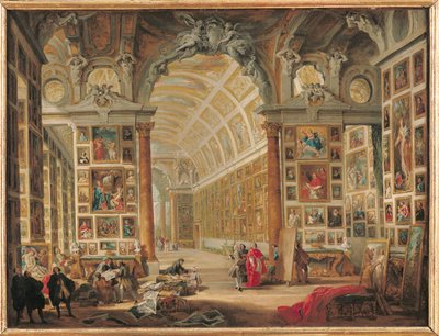 De Galerij van Kardinaal Silvio Valenti-Gonzaga in Rome, 1749 door Giovanni Paolo Pannini